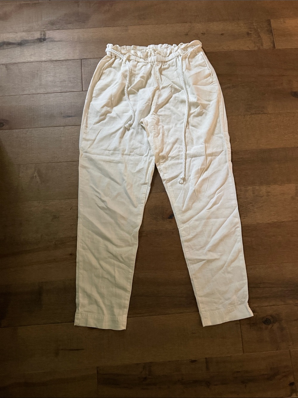 💘Jessica Simpson White Straight-Leg Drawstring Pants
